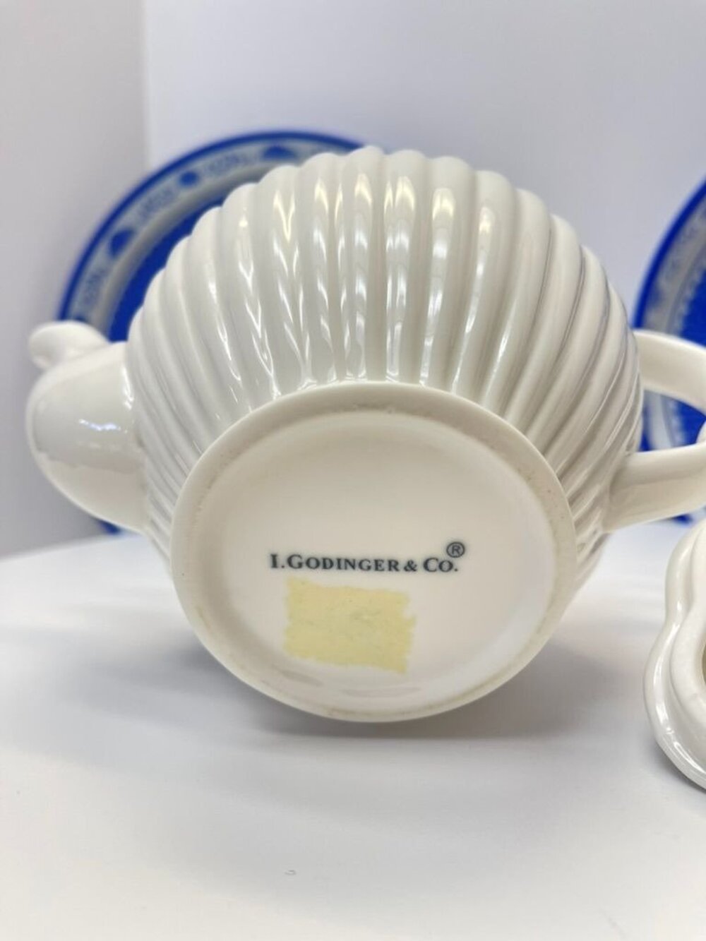 Godinger White Ceramic Floral Teapot Cottage Chic Decor - Picture 10 of 10